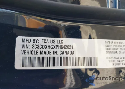 2023 Dodge Charger Gt из США, поврежденный, VIN 2C3CDXHGXPH642621